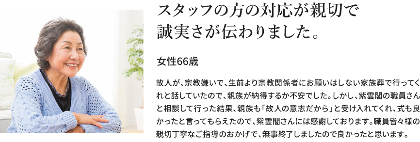 変わらない表情の故人と対面し、嬉しく思いました。